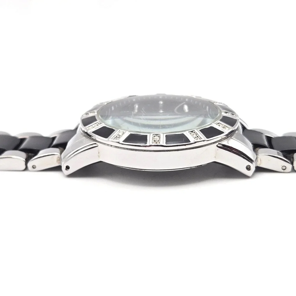 Anne Klein‎ Women's AK Stainless Steel Black Dial Swarovski Crystal Accent Watch